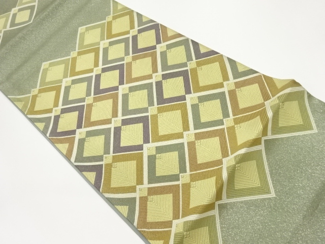 JAPANESE FUKURO OBI / URUSHI / WOVEN RHOMBUS